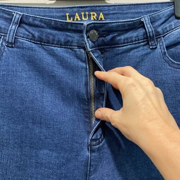 Laura Blue Crop Studded Ankle Jeans size 14 - Picture 9 of 13